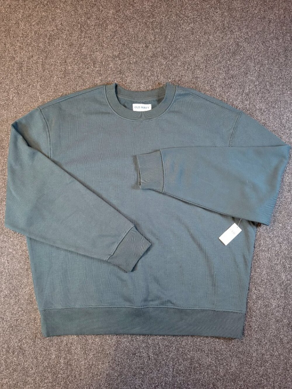 Old Navy Mens XL Loose Fit Crewneck Sweatshirt Green Fleece Pullover NWT